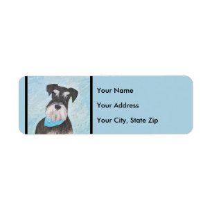 Schnauzer (Miniature) Painting - Cute Original Dog Label