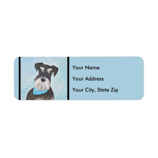 Schnauzer (Miniature) Painting - Cute Original Dog Label (Front)