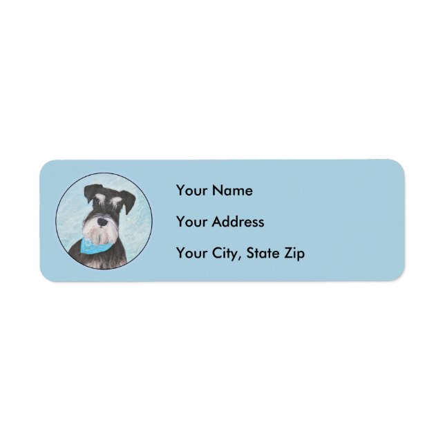 Schnauzer (Miniature) Painting - Cute Original Dog Label (Front)