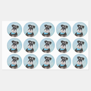 Schnauzer (Miniature) Painting - Cute Original Dog Labels