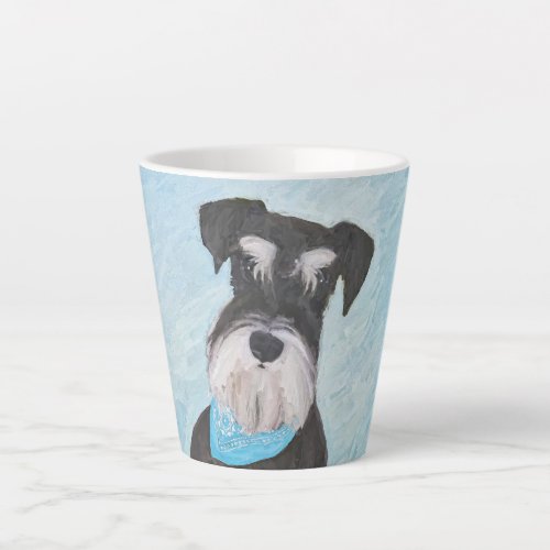 Schnauzer Miniature Painting _ Cute Original Dog Latte Mug