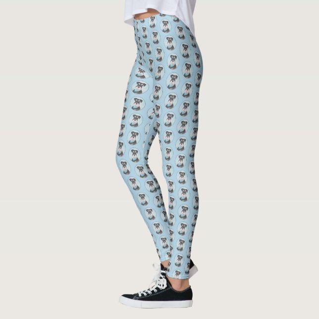Schnauzer (Miniature) Painting - Cute Original Dog Leggings (Left)