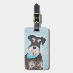 Schnauzer (Miniature) Painting - Cute Original Dog Luggage Tag