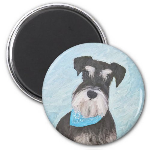 Schnauzer Miniature Painting _ Cute Original Dog Magnet