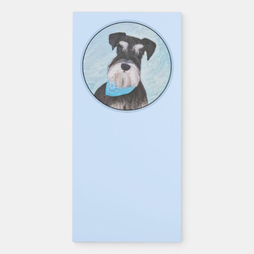 Schnauzer Miniature Painting _ Cute Original Dog Magnetic Notepad