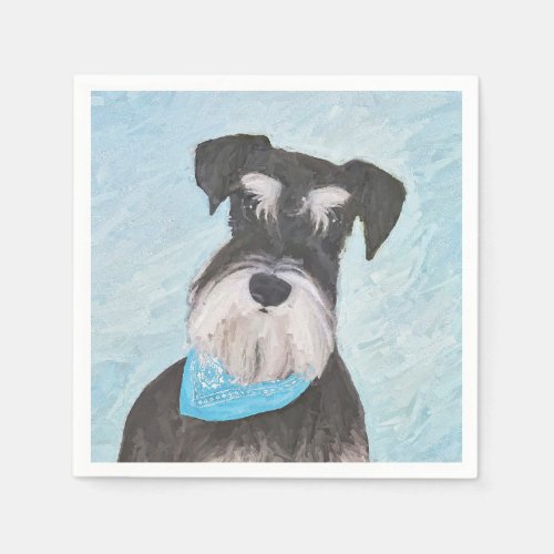 Schnauzer Miniature Painting _ Cute Original Dog Napkins