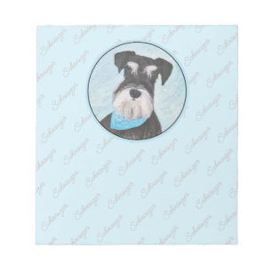 Schnauzer (Miniature) Painting - Cute Original Dog Notepad
