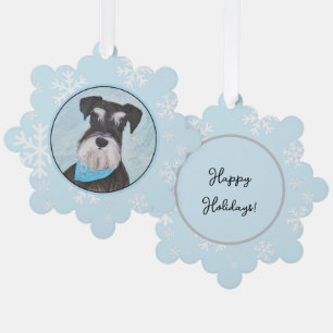 Schnauzer (Miniature) Painting - Cute Original Dog Ornament Card