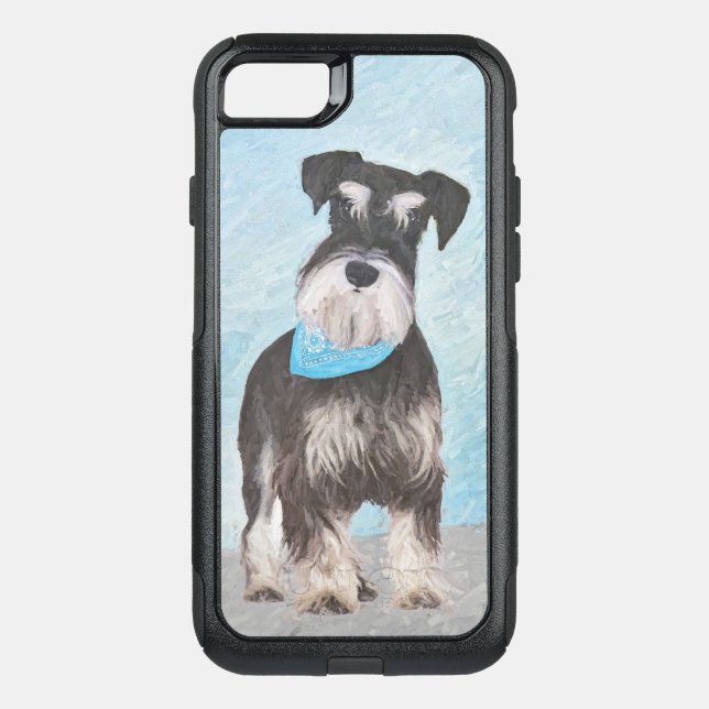 Schnauzer (Miniature) Painting - Cute Original Dog Otterbox iPhone Case (Back)