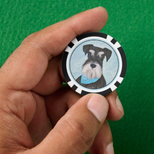Schnauzer Miniature Painting _ Cute Original Dog Poker Chips