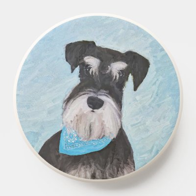 Schnauzer (Miniature) Painting - Cute Original Dog PopSocket