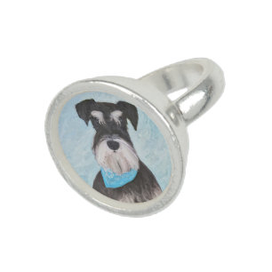 Schnauzer (Miniature) Painting - Cute Original Dog Ring