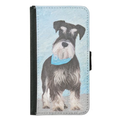 Schnauzer Miniature Painting _ Cute Original Dog Samsung Galaxy S5 Wallet Case
