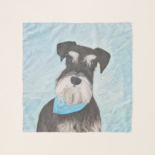 Schnauzer (Miniature) Painting - Cute Original Dog Scarf