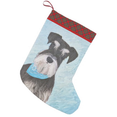 Schnauzer Miniature Painting _ Cute Original Dog Small Christmas Stocking