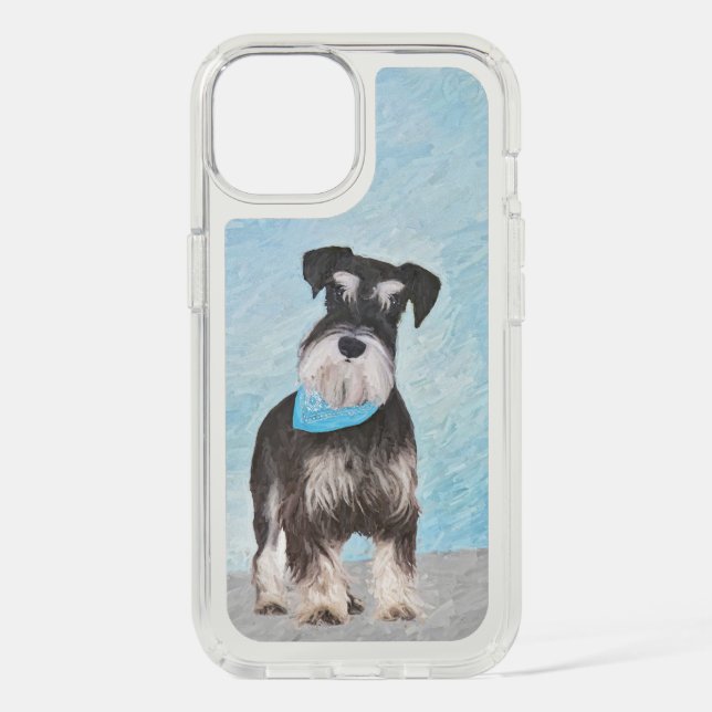 Schnauzer (Miniature) Painting - Cute Original Dog Speck iPhone Case (Front)