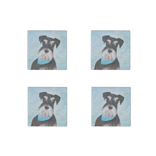 Schnauzer Miniature Painting _ Cute Original Dog Stone Magnet