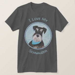 Schnauzer (Miniature) Painting - Cute Original Dog T-Shirt