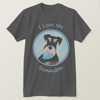 Schnauzer (Miniature) Painting - Cute Original Dog T-Shirt