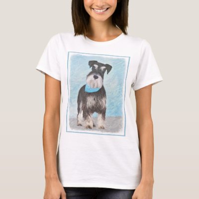 Schnauzer (Miniature) Painting - Cute Original Dog T-Shirt