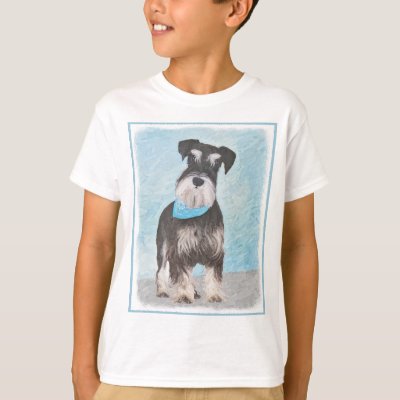 Schnauzer (Miniature) Painting - Cute Original Dog T-Shirt