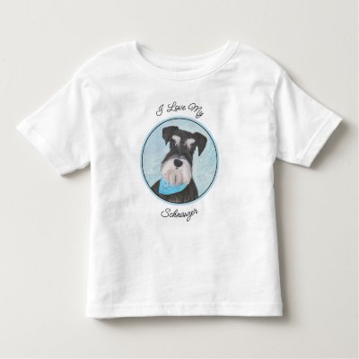 Schnauzer (Miniature) Painting - Cute Original Dog Toddler T-shirt