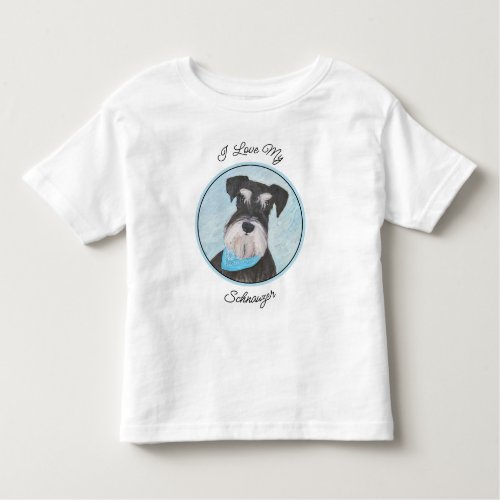 Schnauzer Miniature Painting _ Cute Original Dog Toddler T_shirt