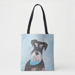 Schnauzer (Miniature) Painting - Cute Original Dog Tote Bag