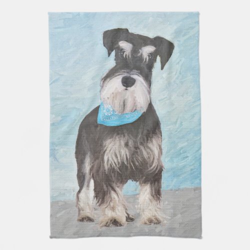 Schnauzer Miniature Painting _ Cute Original Dog Towel