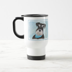 Schnauzer (Miniature) Painting - Cute Original Dog Travel Mug