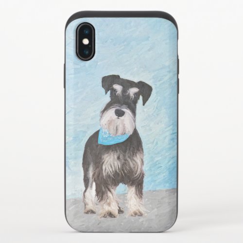 Schnauzer Miniature Painting _ Cute Original Dog iPhone X Slider Case