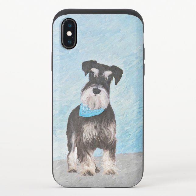 Schnauzer (Miniature) Painting - Cute Original Dog Uncommon iPhone Case (Back)