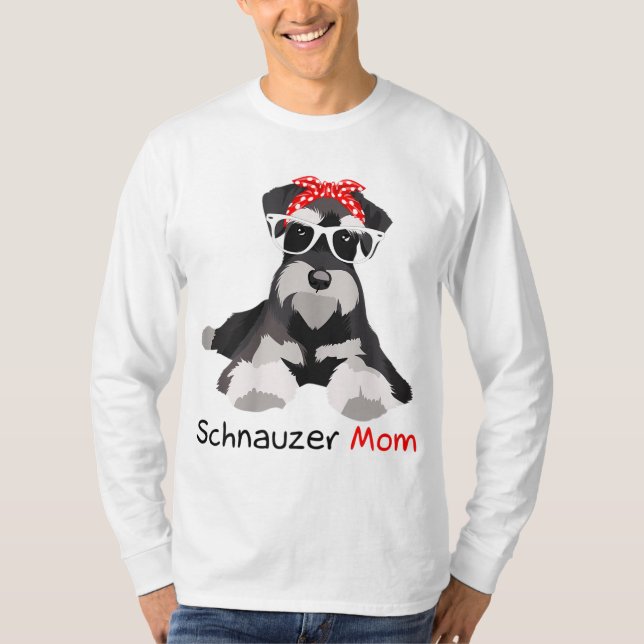 Schnauzer Mom Bandana Womens Schnauzer Dog T-Shirt (Front)