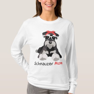 Schnauzer Mom Bandana Womens Schnauzer Dog T-Shirt