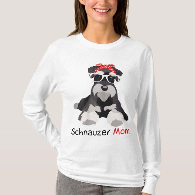 Schnauzer Mom Bandana Womens Schnauzer Dog T-Shirt (Front)