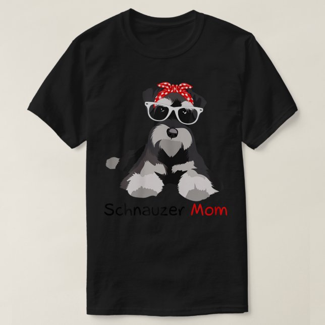 Schnauzer Mom Bandana Womens Schnauzer Dog  T-Shirt (Design Front)