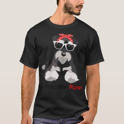 Schnauzer Mom Bandana Womens Schnauzer Dog  T-Shirt
