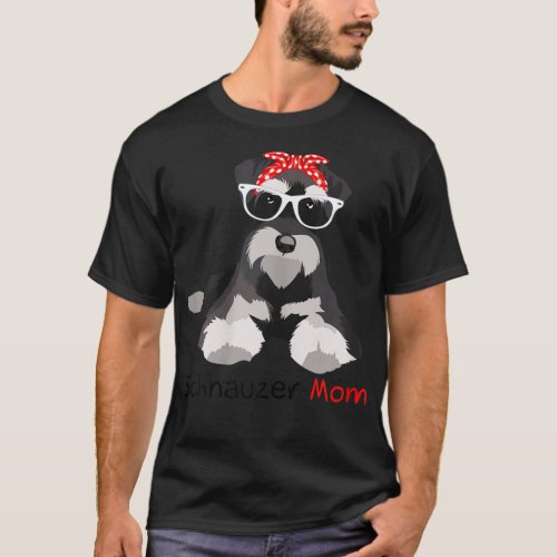 Schnauzer Mom Bandana Womens Schnauzer Dog  T_Shirt