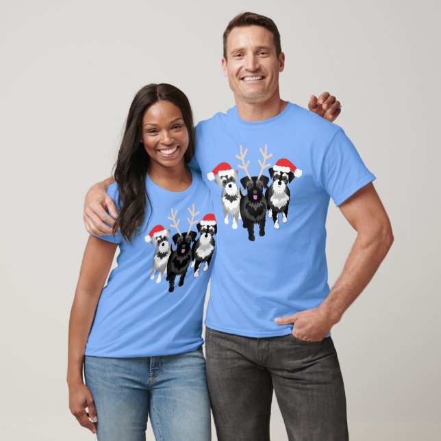 Schnauzer Mom or Schnauzer Dad Christmas T-Shirt (Unisex)