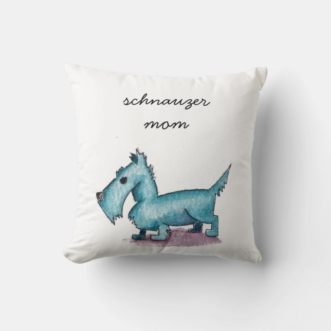 Schnauzer Mom  Throw Pillow (Front)