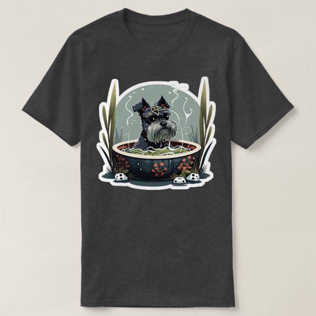 Schnauzer Noodle Hot Tub Schnauzer Series T-Shirt (Design Front)