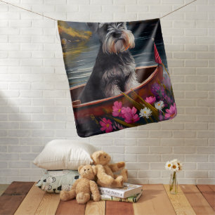 Schnauzer on a Paddle: A Scenic Adventure Baby Blanket
