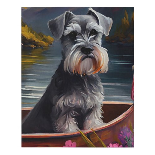 Schnauzer on a Paddle A Scenic Adventure Faux Canvas Print