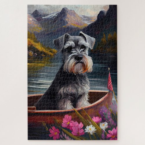 Schnauzer on a Paddle A Scenic Adventure Jigsaw Puzzle