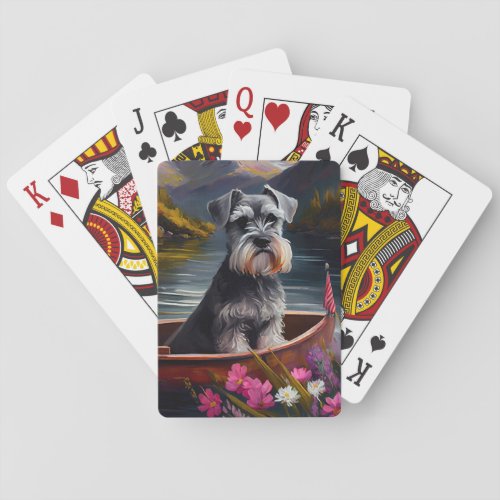 Schnauzer on a Paddle A Scenic Adventure Poker Cards