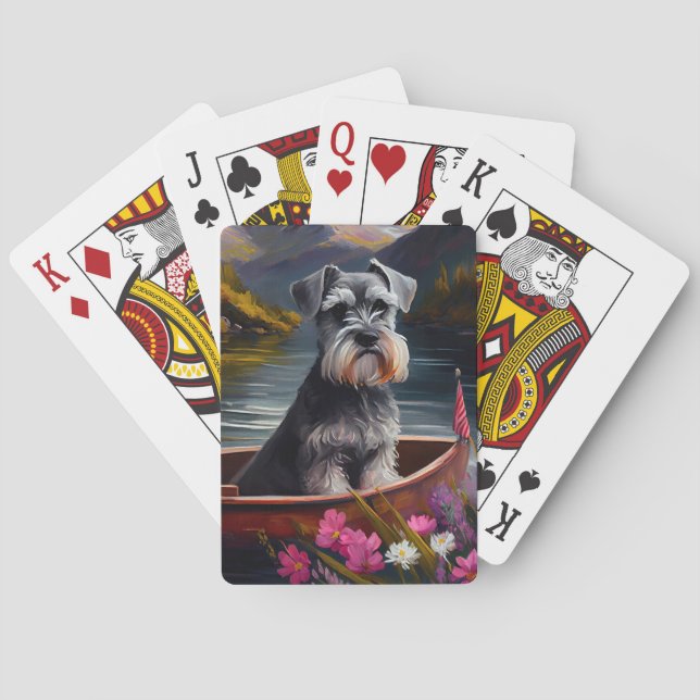 Schnauzer on a Paddle: A Scenic Adventure Poker Cards (Back)