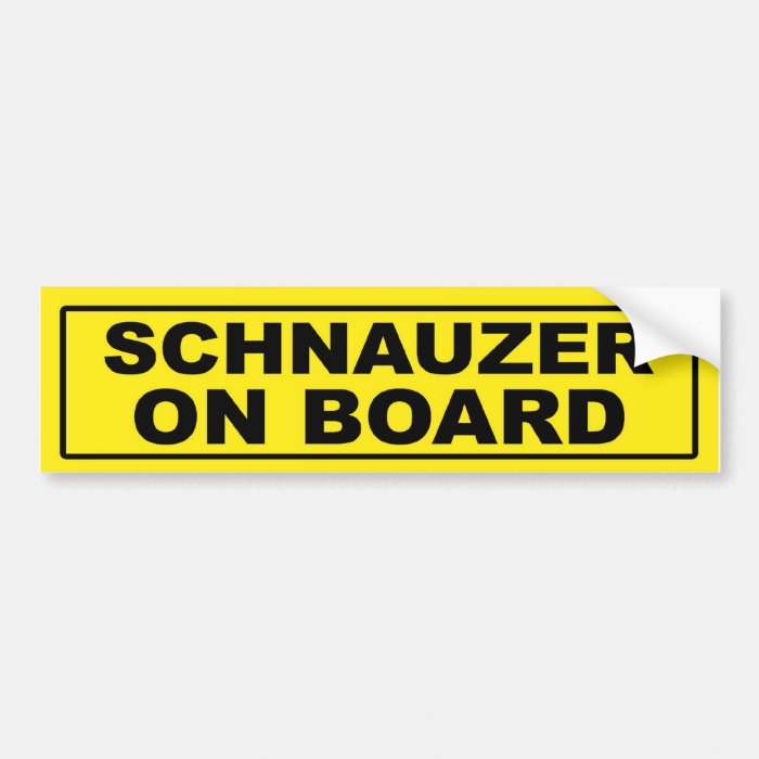 Schnauzer on Board Bumper Sticker