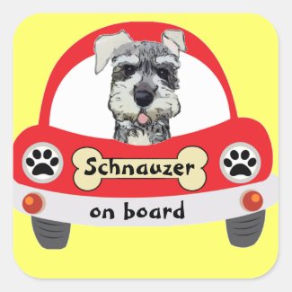 Schnauzer on Board Square Sticker