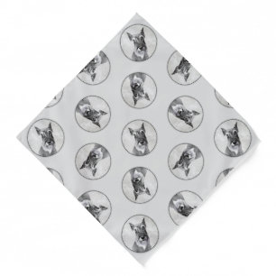 Schnauzer Painting Giant Cropped Original Dog Art Bandana