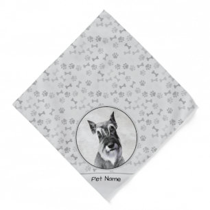 Schnauzer Painting Giant Cropped Original Dog Art Bandana
